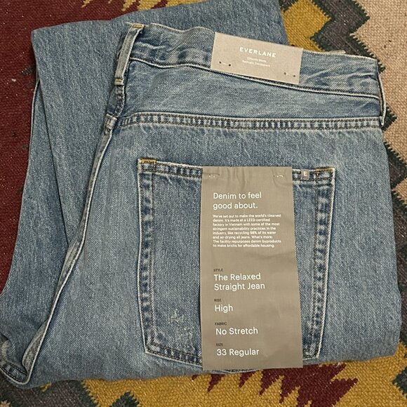 Everlane Women's Super-Soft Relaxed Jean in Vintage Light Blue, Size 33 - Picture 5 of 5